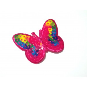 Pegatina Termo-adhesiva con Paillettes - Mariposa